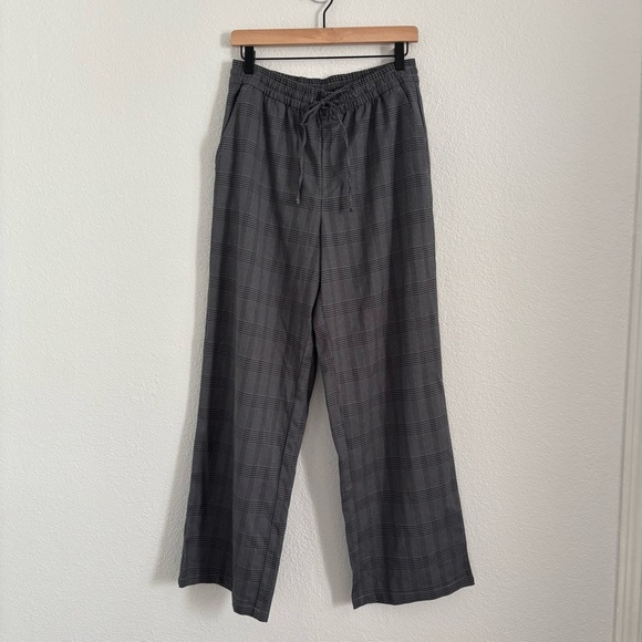 GAP Women's Size Medium Gray Houndstooth Pull On Wide Leg Pants - Picture 1 of 5